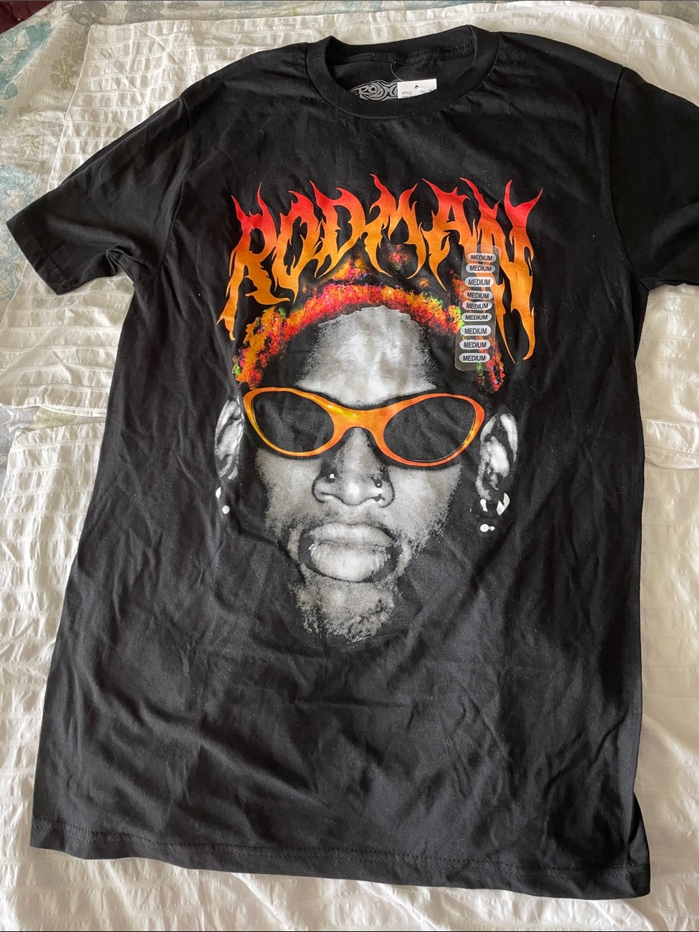 Novelty Dennis Rodman Mens Crew Neck Short Sleeve Graphic T-Shirt NWT M